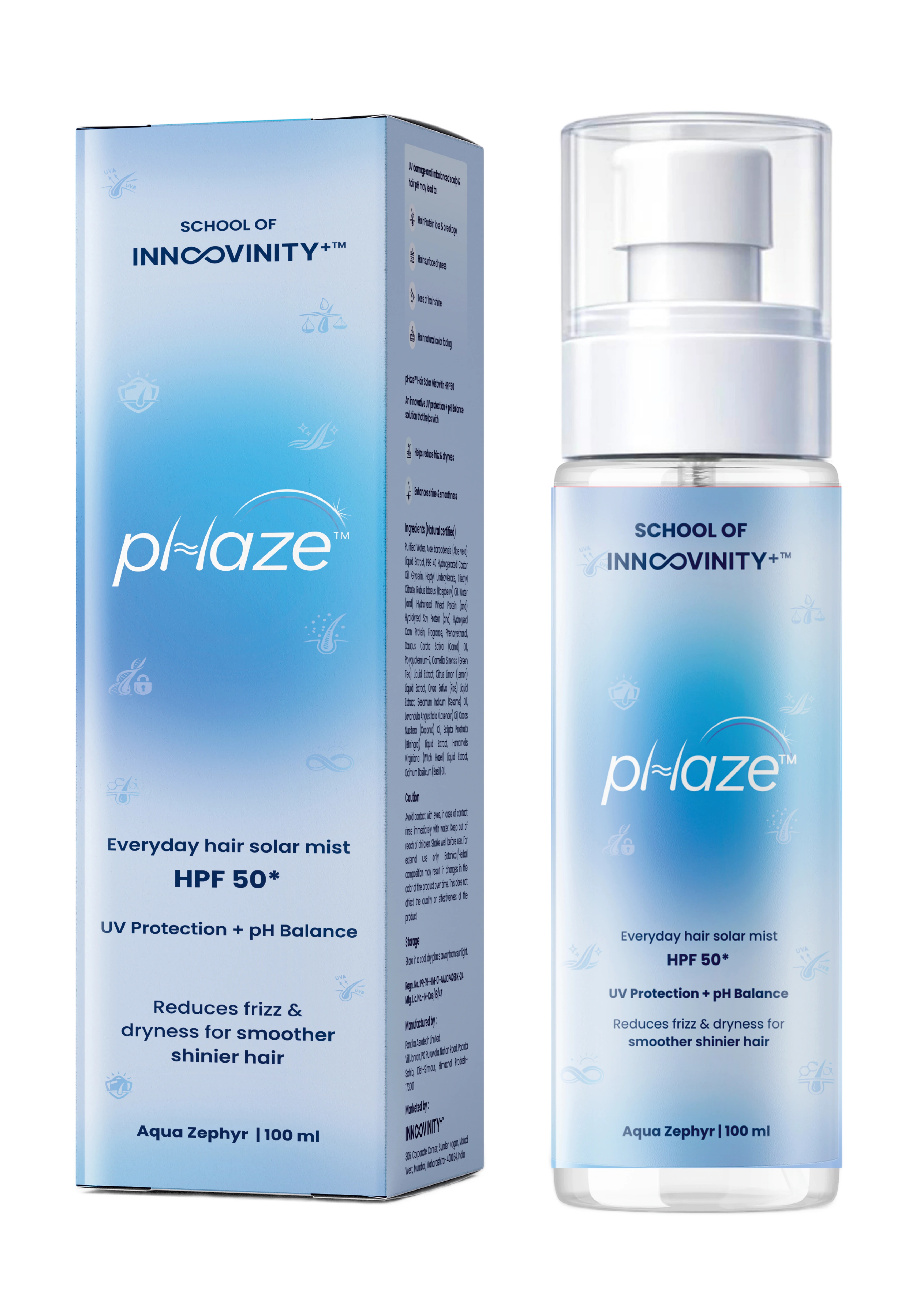 Aqua Zephyr pHaze Hair Solar Mist front view